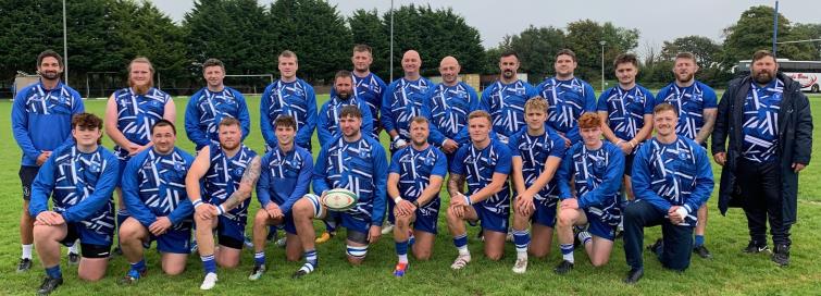 Haverfordwest line up before kick off. Pic Bill Carne